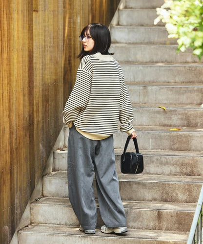 皇冠褲/雙褶桶形褲