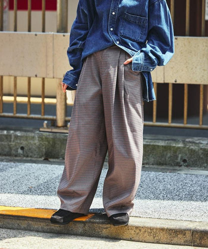 皇冠褲/雙褶桶形褲