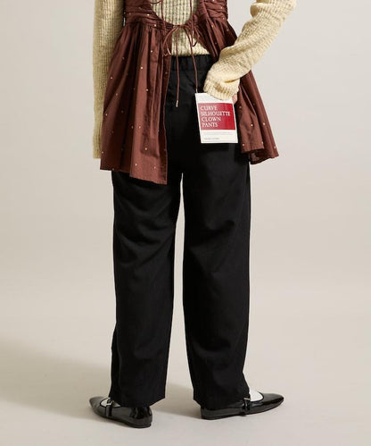 皇冠褲/雙褶桶形褲