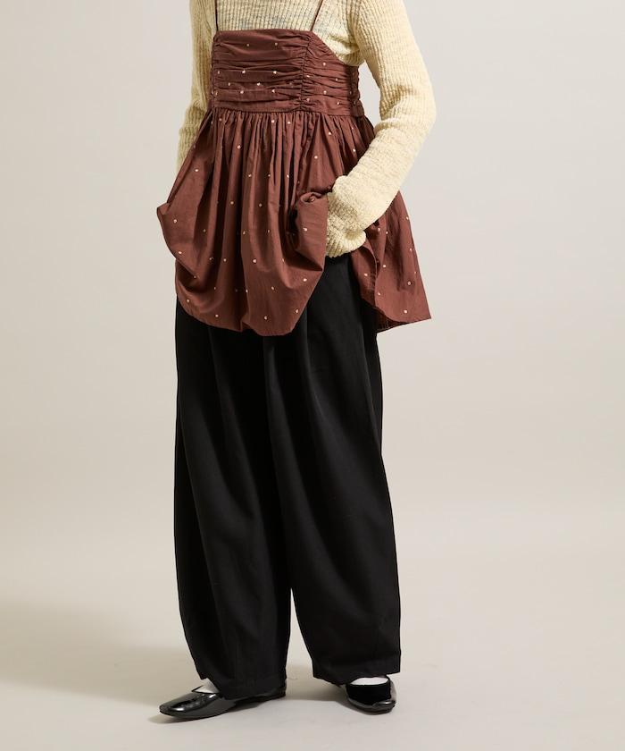 皇冠褲/雙褶桶形褲