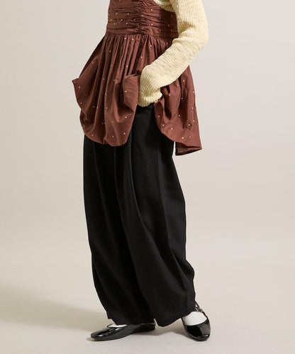 皇冠褲/雙褶桶形褲