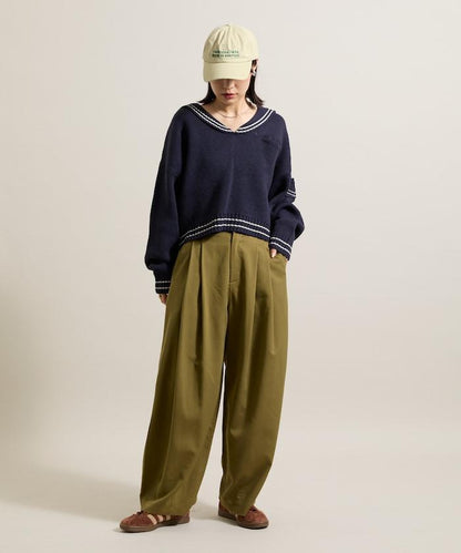 皇冠褲/雙褶桶形褲