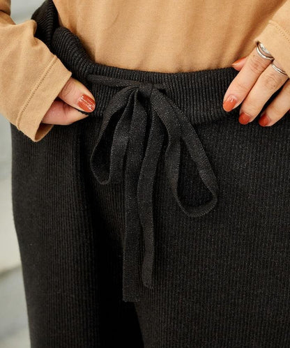 可機洗含絲羅紋針織褲 可搭配套裝