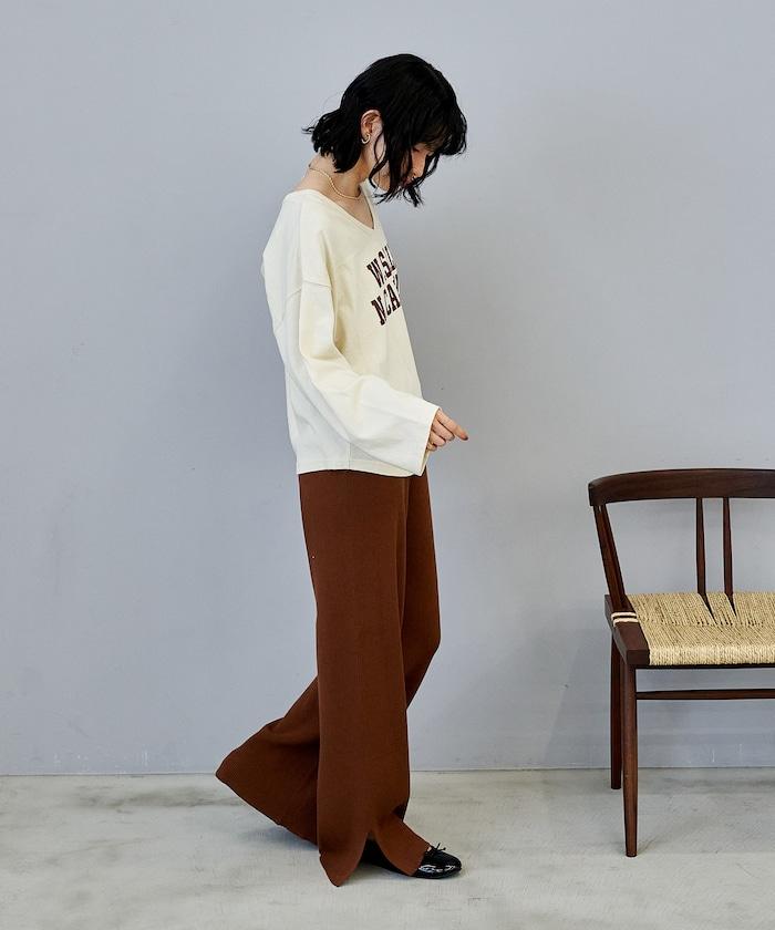 可機洗含絲羅紋針織褲 可搭配套裝