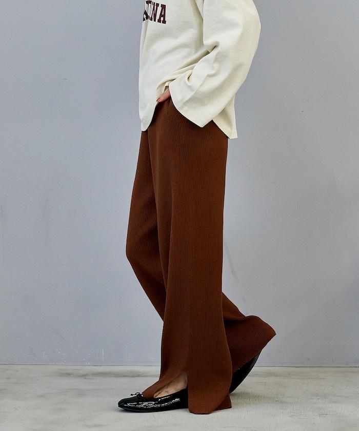 可機洗含絲羅紋針織褲 可搭配套裝