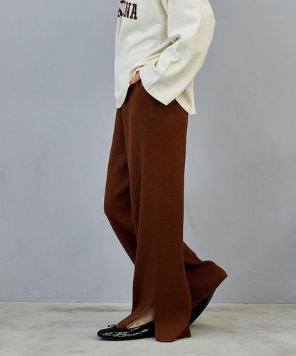 可機洗含絲羅紋針織褲 可搭配套裝