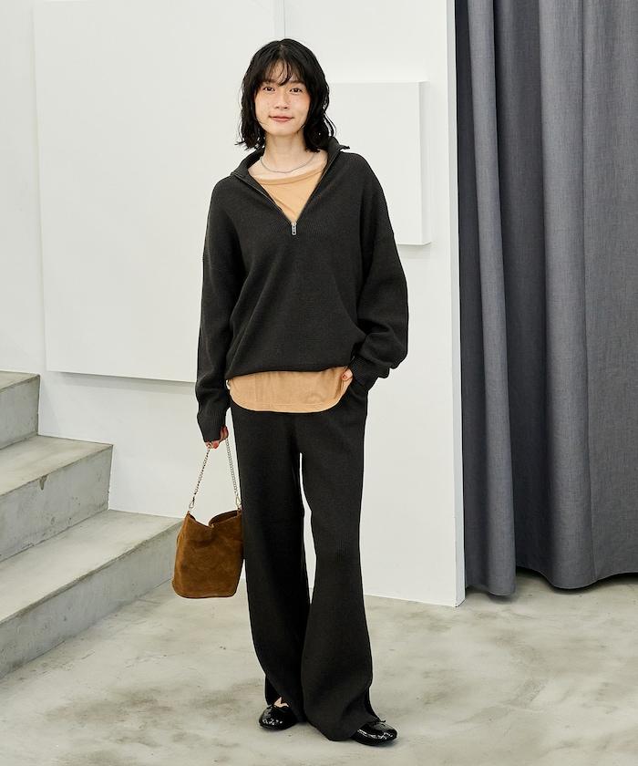 可機洗含絲羅紋針織褲 可搭配套裝