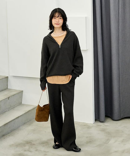 可機洗含絲羅紋針織褲 可搭配套裝