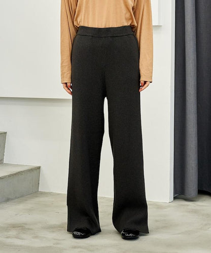 可機洗含絲羅紋針織褲 可搭配套裝