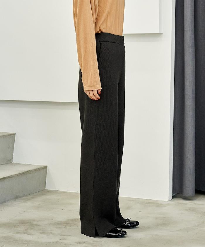 可機洗含絲羅紋針織褲 可搭配套裝