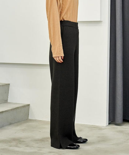 可機洗含絲羅紋針織褲 可搭配套裝