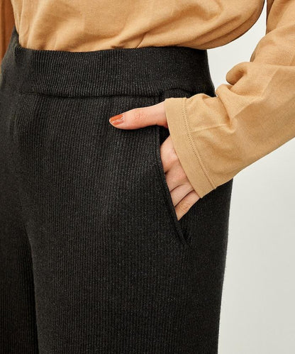 可機洗含絲羅紋針織褲 可搭配套裝