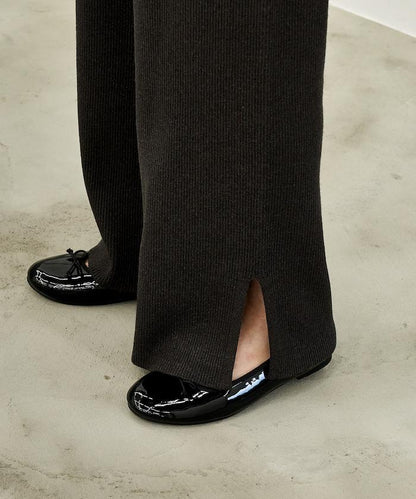 可機洗含絲羅紋針織褲 可搭配套裝