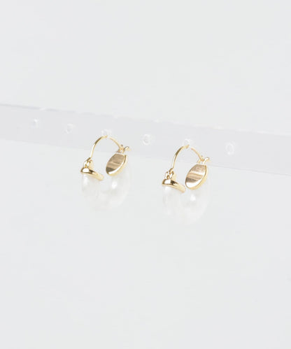ANNI LU Petit白色波浪圓環耳環