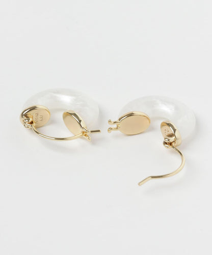ANNI LU Petit白色波浪圓環耳環