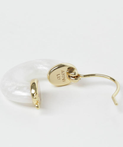 ANNI LU Petit白色波浪圓環耳環