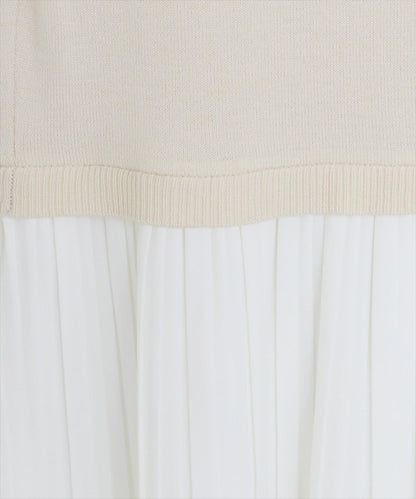 【natural couture】拼接百褶針織衫