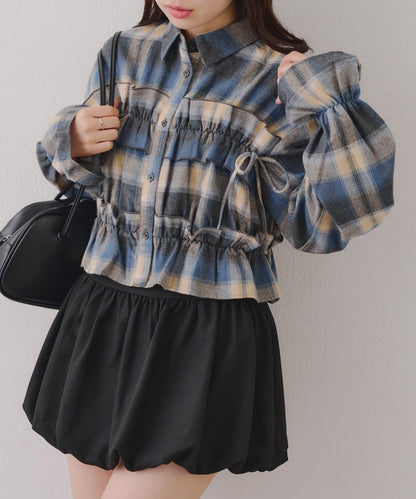 【RMAF】蝴蝶結格子襯衫
