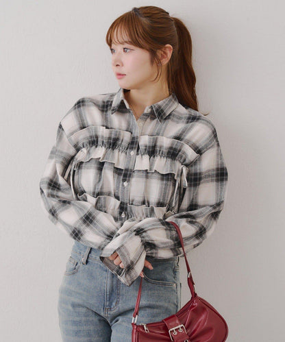 【RMAF】蝴蝶結格子襯衫