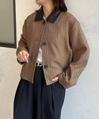 粗花呢短款夾克