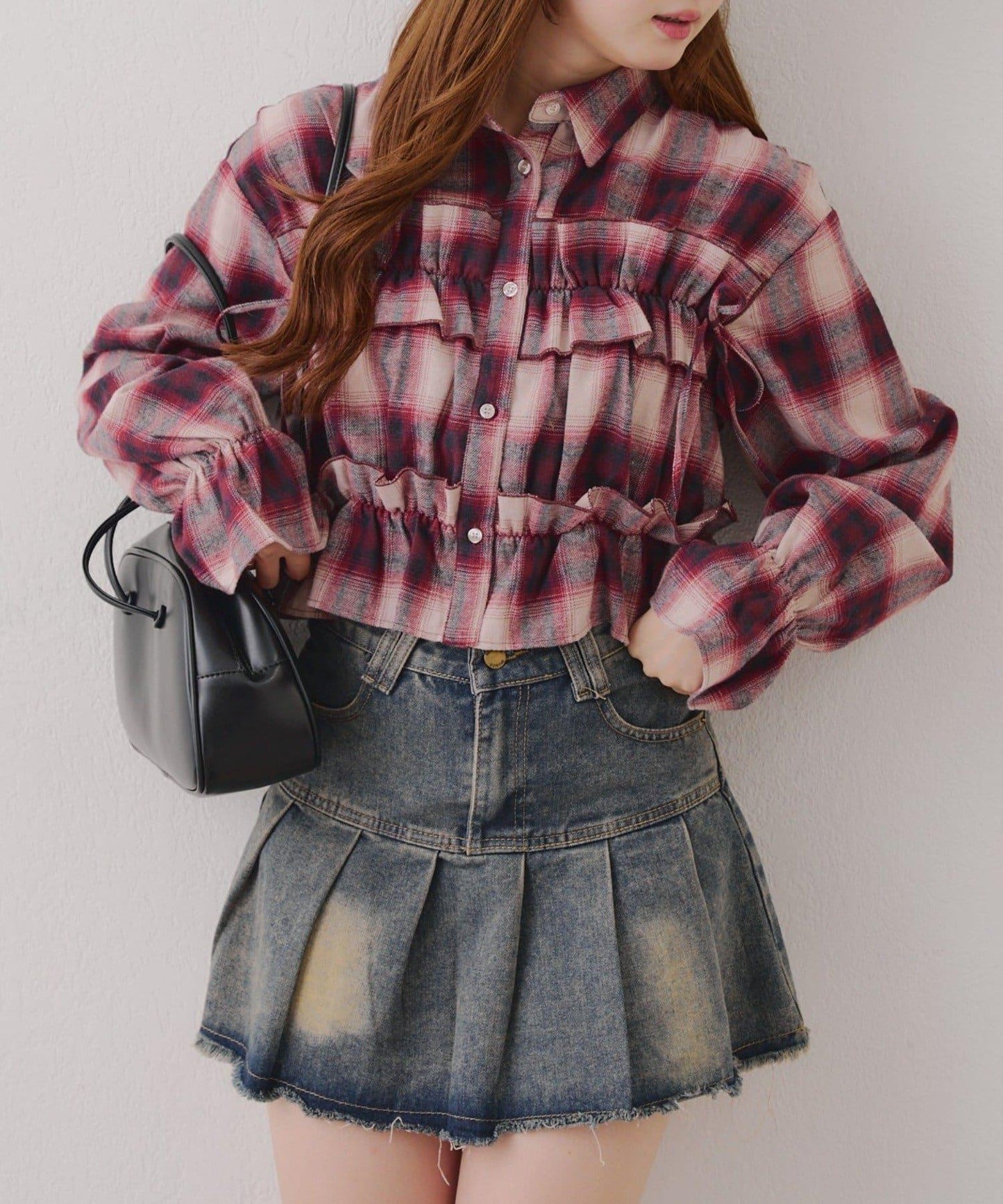 【RMAF】蝴蝶結格子襯衫