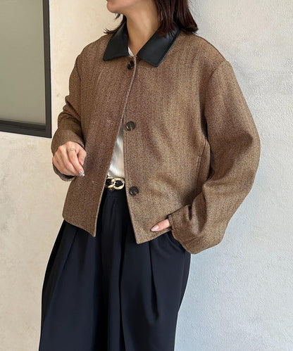 粗花呢短款夾克