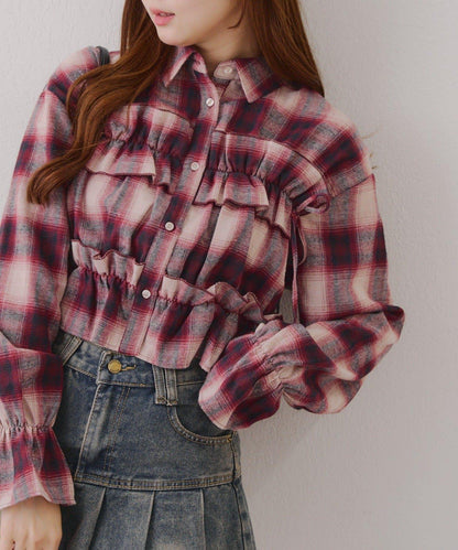 【RMAF】蝴蝶結格子襯衫