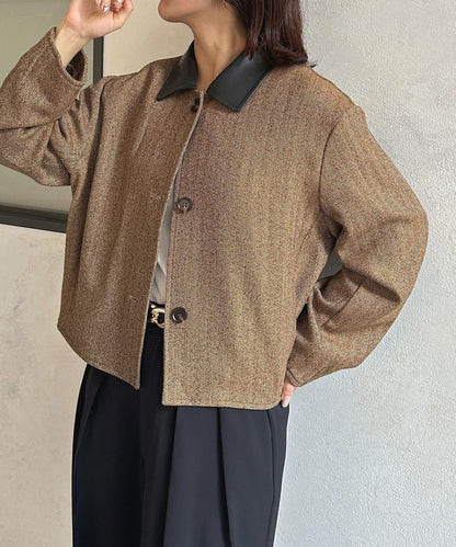 粗花呢短款夾克