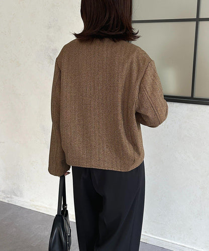 粗花呢短款夾克