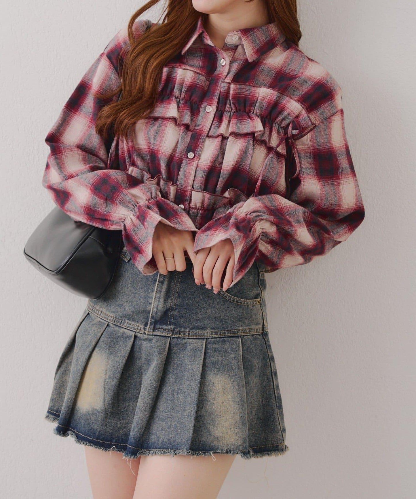 【RMAF】蝴蝶結格子襯衫