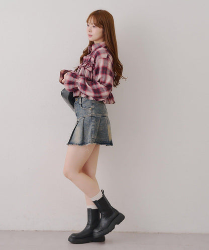 【RMAF】蝴蝶結格子襯衫