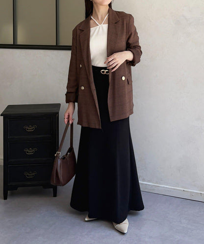 帶吊墜掛脖羅紋套頭衫