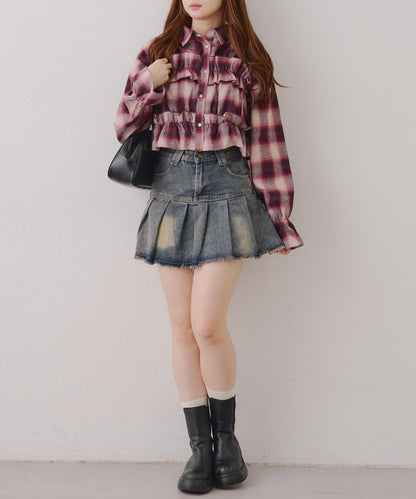 【RMAF】蝴蝶結格子襯衫
