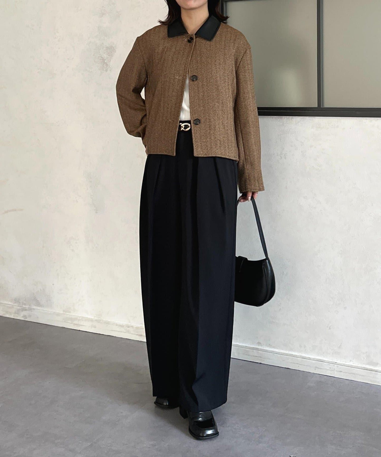 粗花呢短款夾克