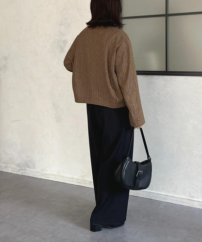 粗花呢短款夾克