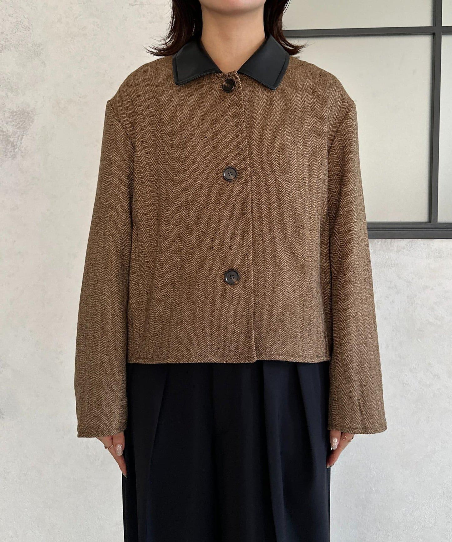 粗花呢短款夾克