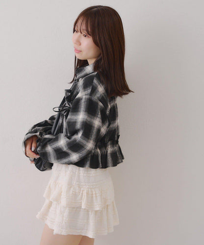 【RMAF】蝴蝶結格子襯衫