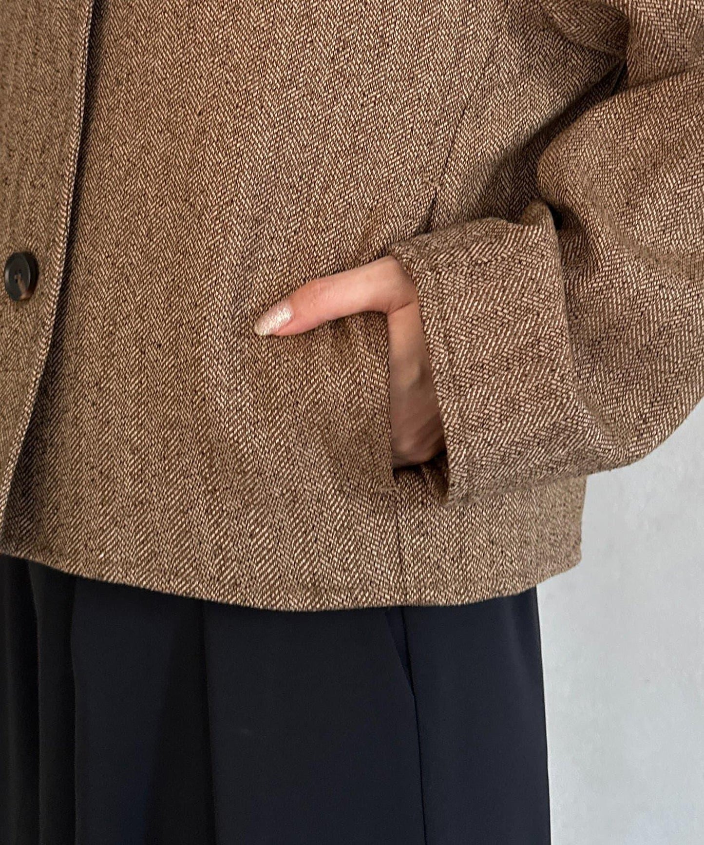 粗花呢短款夾克