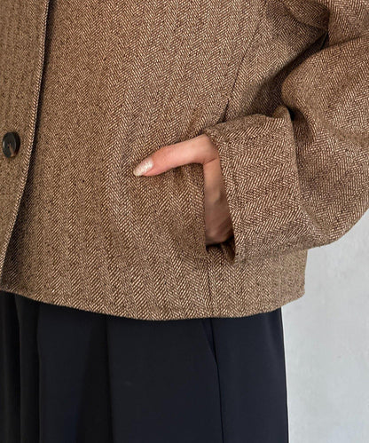 粗花呢短款夾克