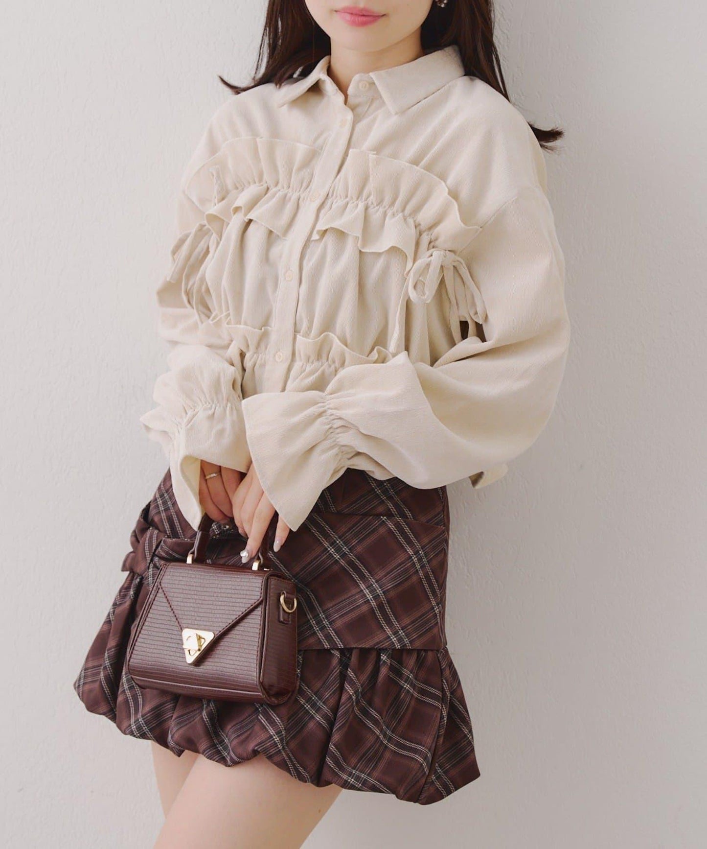 【RMAF】蝴蝶結格子襯衫