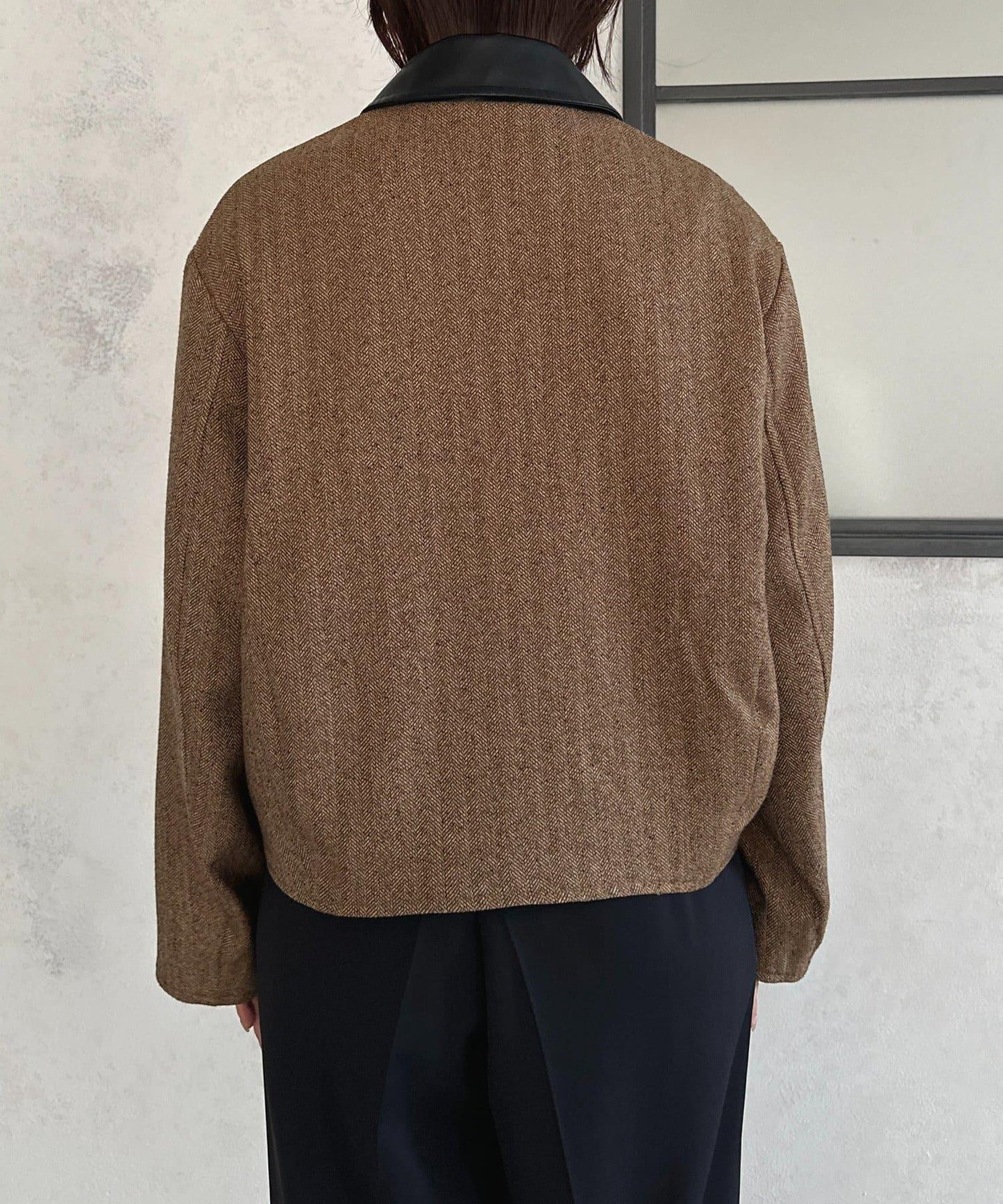 粗花呢短款夾克