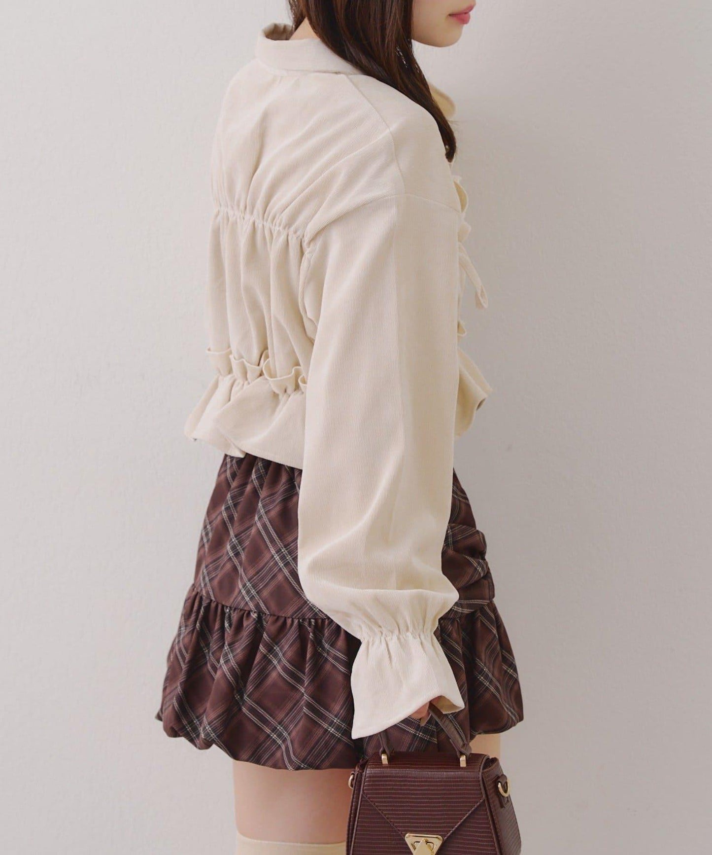 【RMAF】蝴蝶結格子襯衫