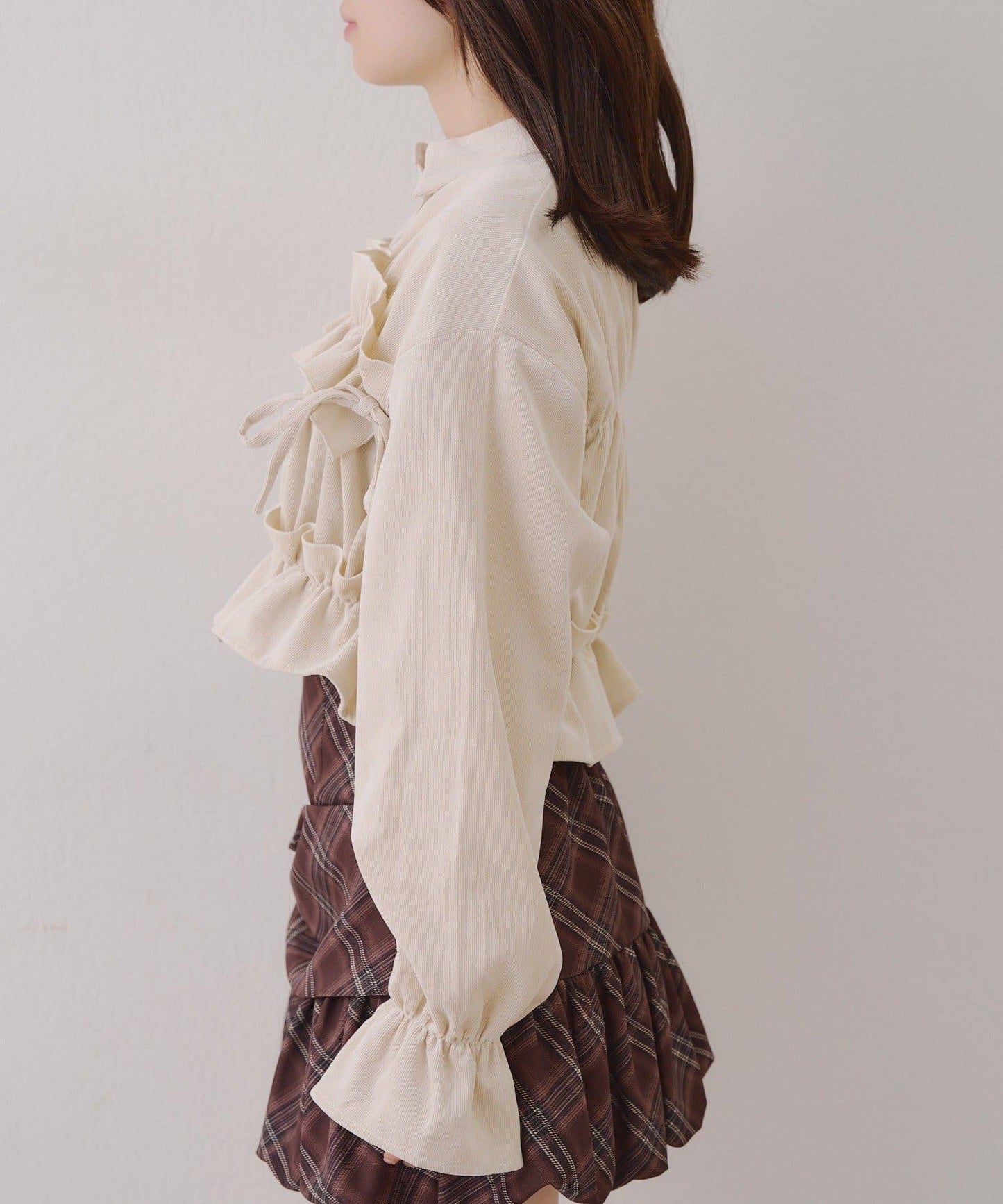 【RMAF】蝴蝶結格子襯衫