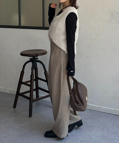 帶吊墜掛脖羅紋套頭衫