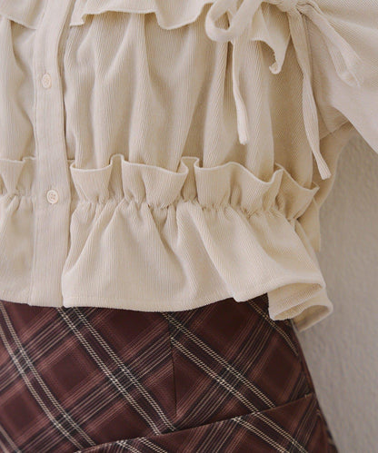 【RMAF】蝴蝶結格子襯衫