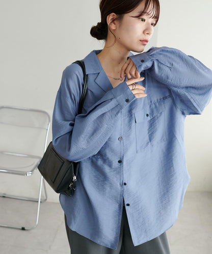 【Discoat】透視黑色紐扣開領襯衫