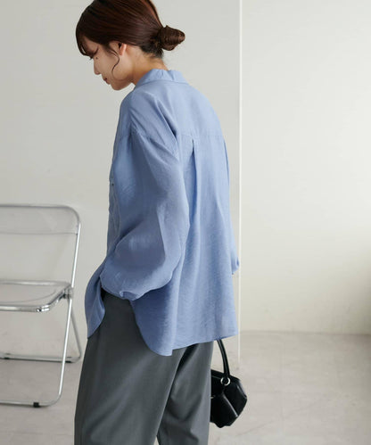 【Discoat】透視黑色紐扣開領襯衫