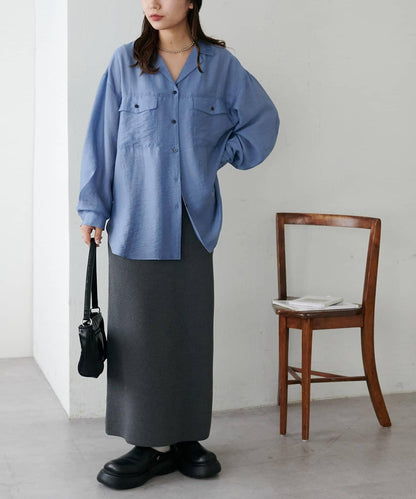 【Discoat】透視黑色紐扣開領襯衫