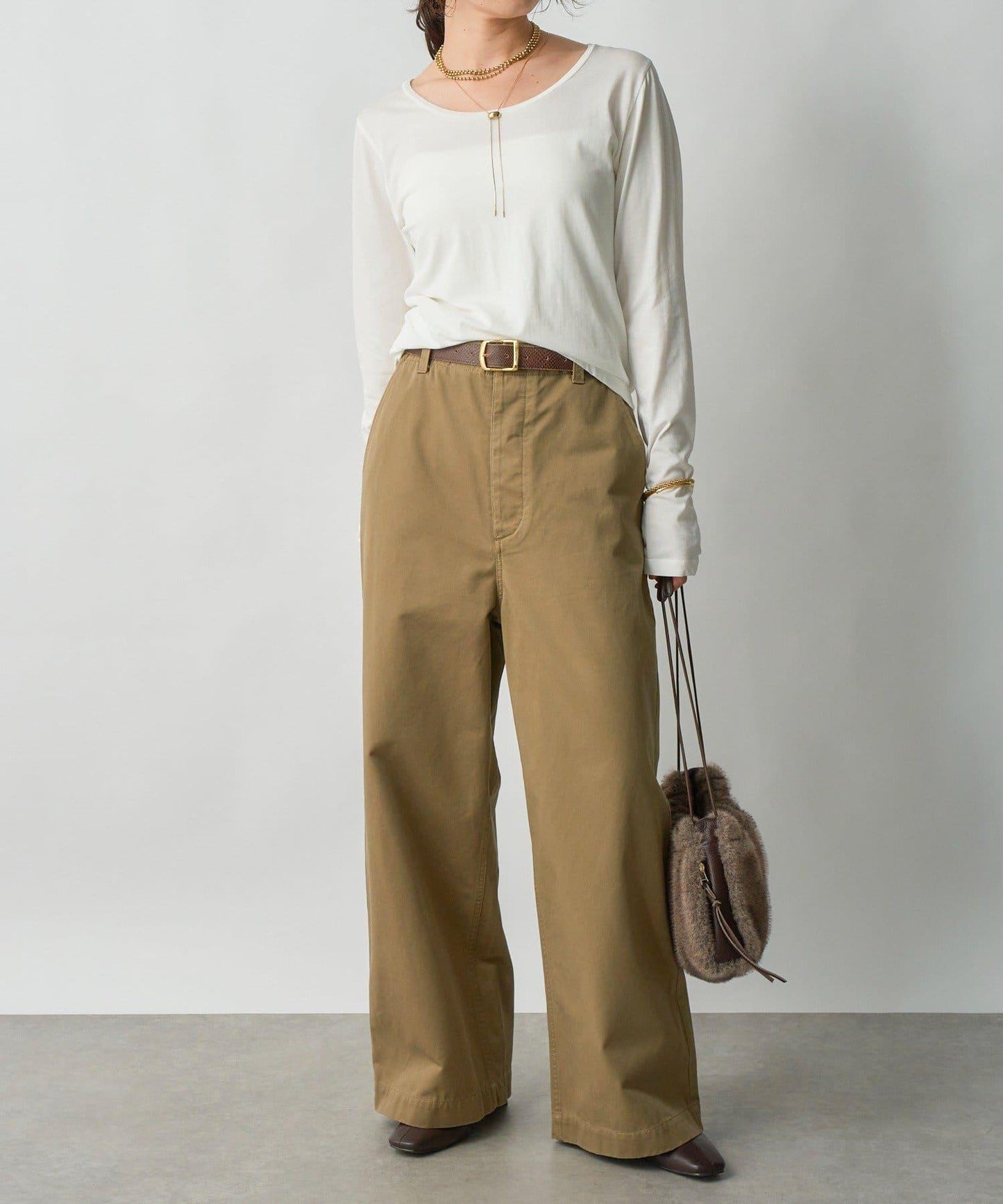 【MONN.:.(モン)】棉質斜紋長褲