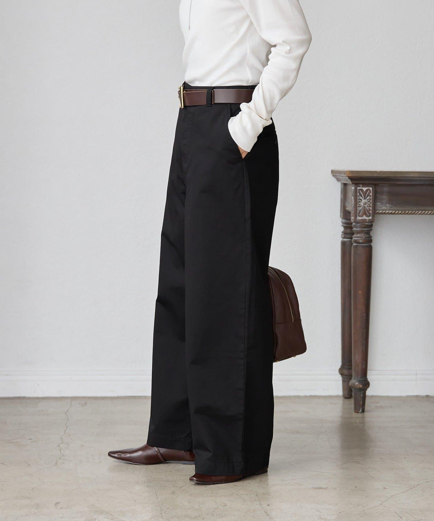 【MONN.:.(モン)】棉質斜紋長褲